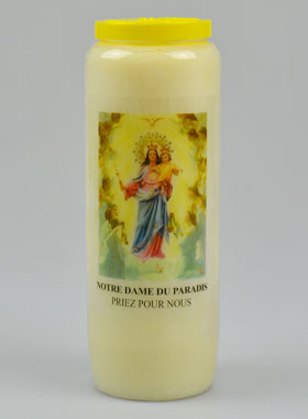 Bougie de Neuvaine Notre Dame du Paradis - 17.5cm (pic 1)