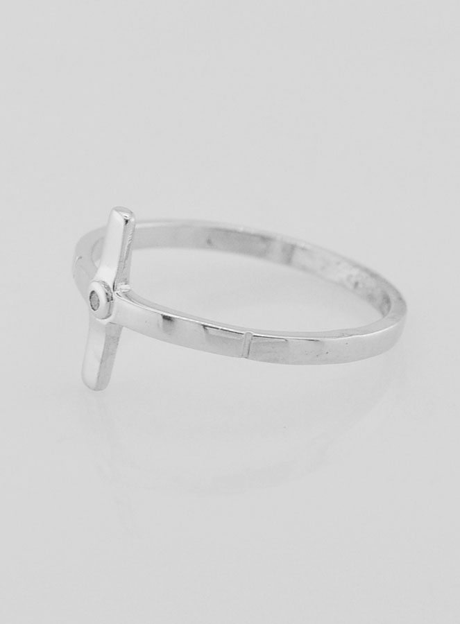 Bague Croix du Christ en Argent 925/1000 - Taille 56 (pic 2)