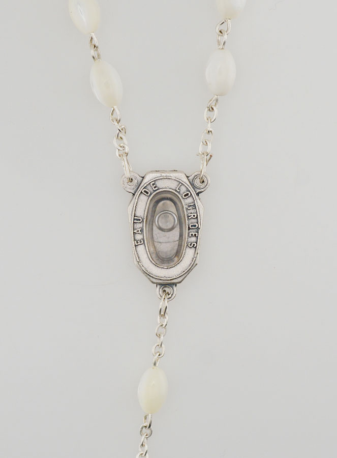 Chapelet avec Eau de Lourdes - Nacre (pic 4)