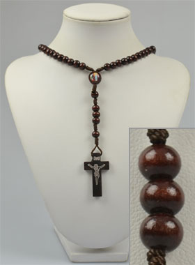 Chapelet Collier Mode en Bois Foncé (pic 1)