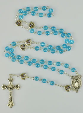 Chapelet de Lourdes en Perles Bleu - 50 cm (pic 1)