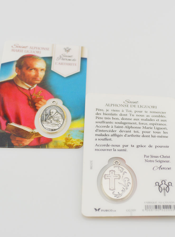 Carte de Prière Saint Alphonse Marie Liguori avec Médaille (pic 4)