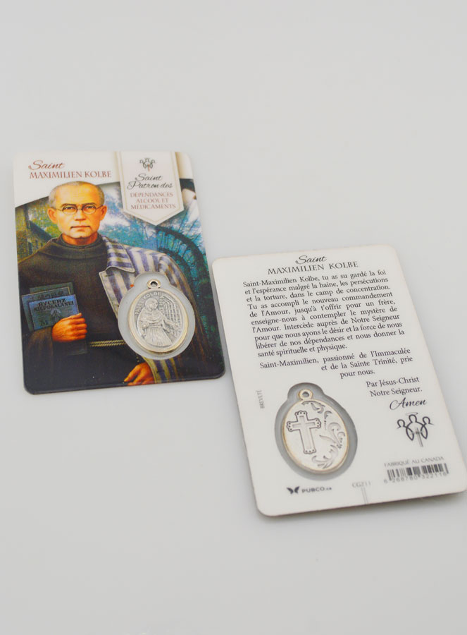 Carte de Prière Saint Maximilien Kolbe avec Médaille (pic 4)