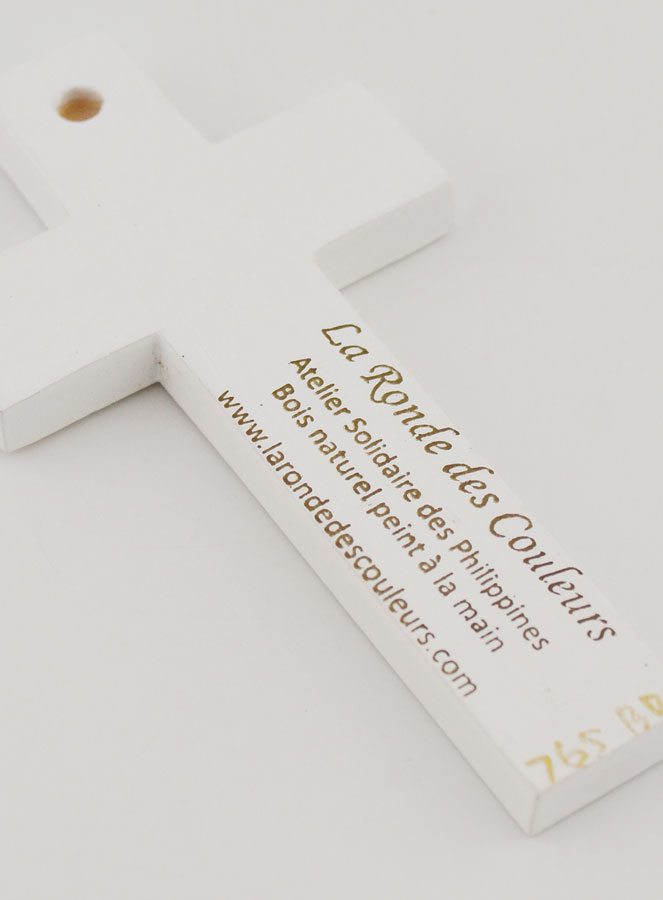 Croix Enfant en Bois - Fleurs de Printemps (pic 4)