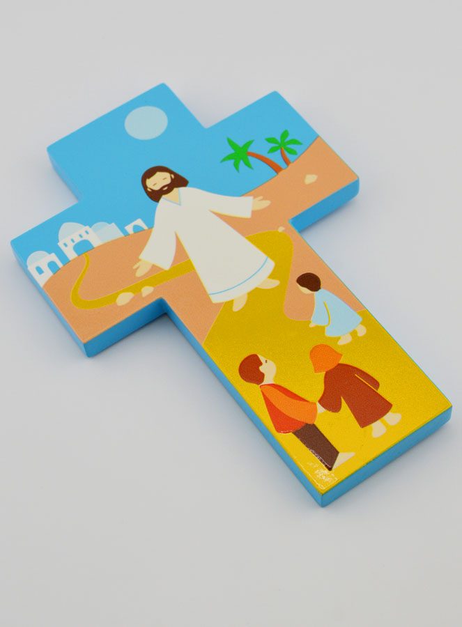 Croix Enfant en Bois - Jésus-Christ et les Enfants (pic 3)