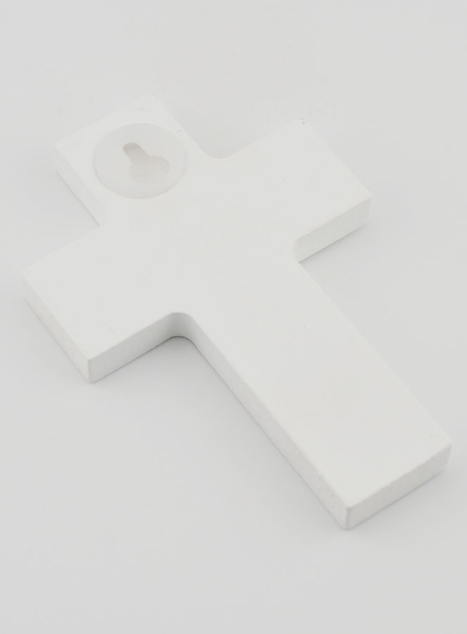 Croix en Bois Blanc - Jésus Mon Guide (pic 4)