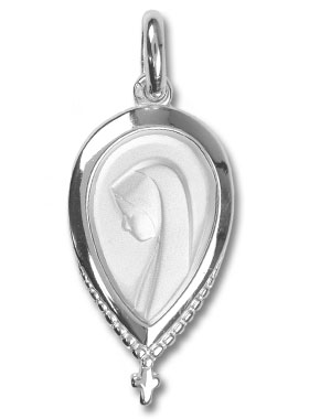 Médaille Goutte Ste Vierge au Voile en Argent (pic 1)