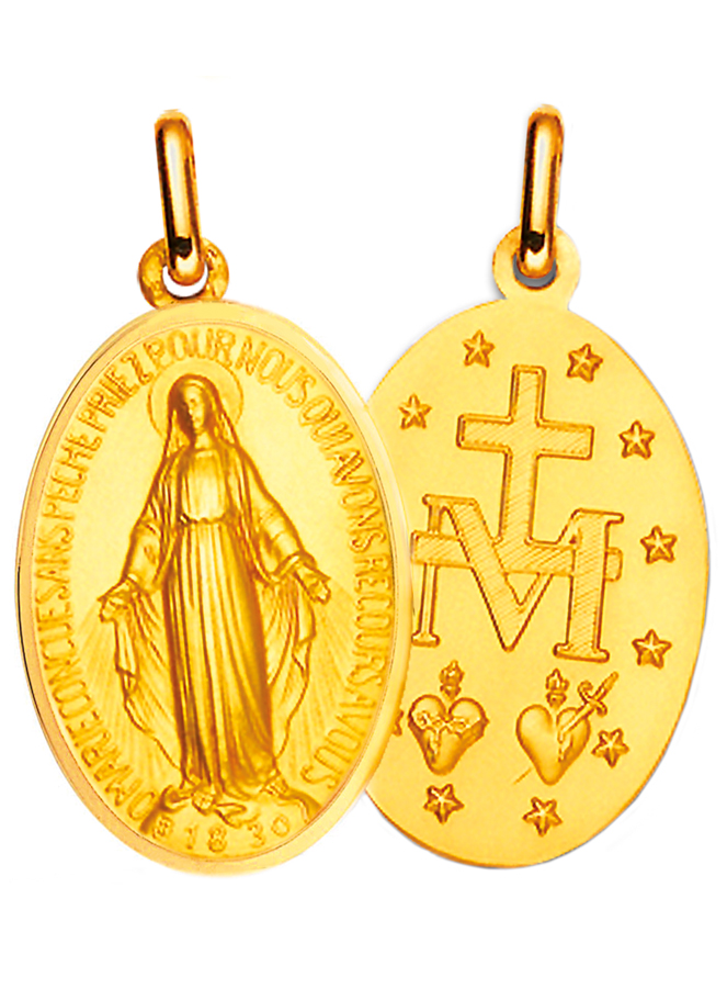 Médaille Miraculeuse en Or Massif 9 Carats (pic 2)