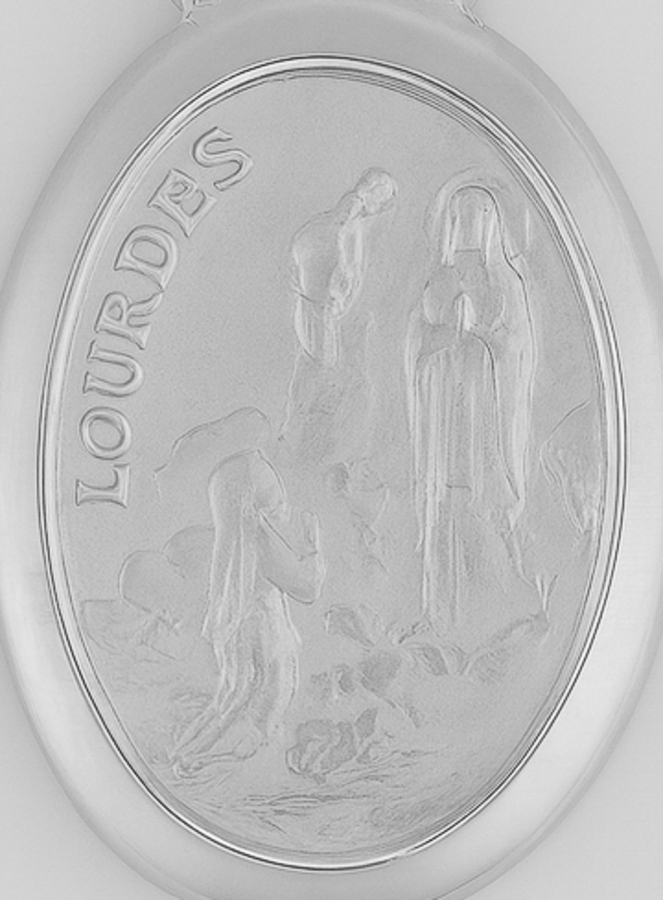 Médaille Notre Dame de Lourdes - Argent 925/1000 (pic 2)