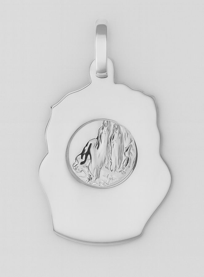 Médaille Pépite Tête du Christ Couronné - Argent 925/1000 (pic 3)