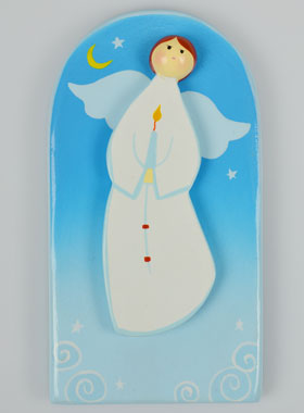 Cadre Ange-Gardien Protecteur à la Bougie - 13cm (pic 1)