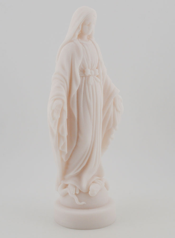 Statue Vierge Miraculeuse en Albâtre - 18 cm (pic 3)