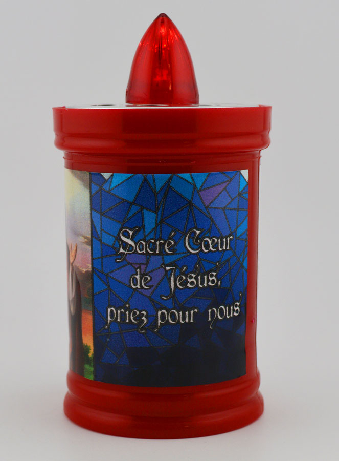 Bougie de Cimetière à Led Sacré Coeur de Jésus - 60 jours (pic 3)