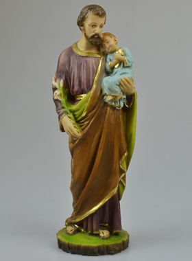 Statue Saint Joseph en Résine Couleur - 24cm (pic 1)