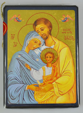 Icône Byzantine Sainte Famille de Nazareth - 12,5cm (pic 1)