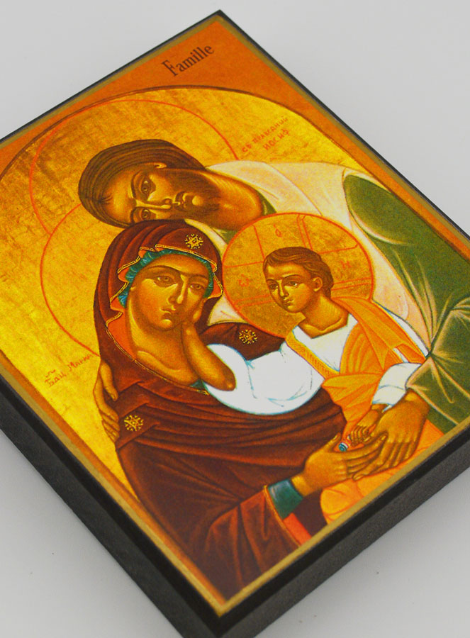 Icône Byzantine de la Sainte Famille - 15cm (pic 3)