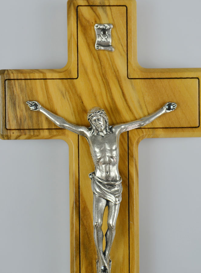 Bénitier Croix en Bois d'Olivier (pic 3)