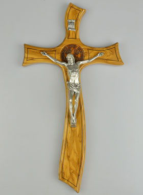 Crucifix de Saint Benoît en Bois d'Olivier - 32cm (pic 1)