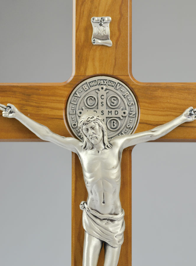 Crucifix de Saint Benoît en Bois - 33cm (pic 3)