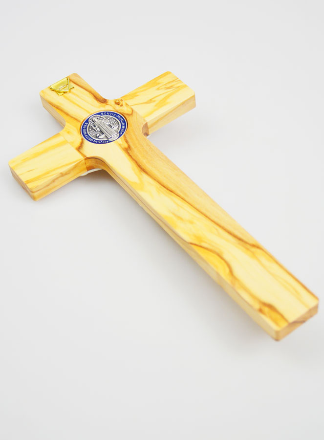 Croix de Saint Benoît en Bois Clair - 20 x 11 cm (pic 4)