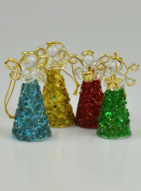 4 Anges à Suspendre - Sapin de Noël  - 7cm (pic 1)