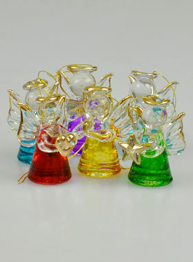 6 Anges de Noël aux étoiles - Sapin de Noël  - 5cm (pic 1)