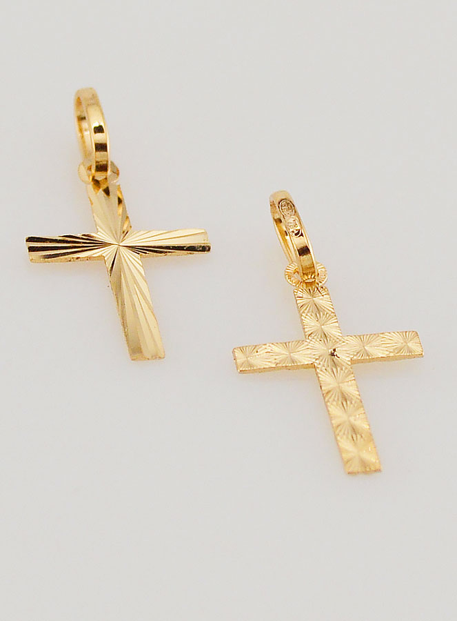 Pendentif Croix Double Face - Or Massif 18k (pic 2)