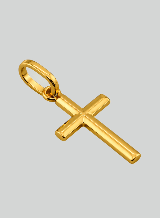 Pendentif Croix du Christ Jésus - 10mm - Or Massif 18 Carats (pic 2)