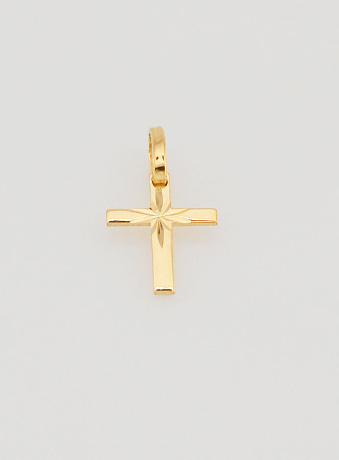 Pendentif Croix Étoile du Berger - 10mm - Or Massif 18 Carats (pic 2)