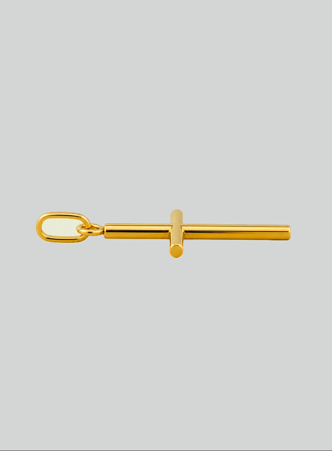 Pendentif Croix Classique Fil Rond - 22mm - Or Massif 18 Carats (pic 4)