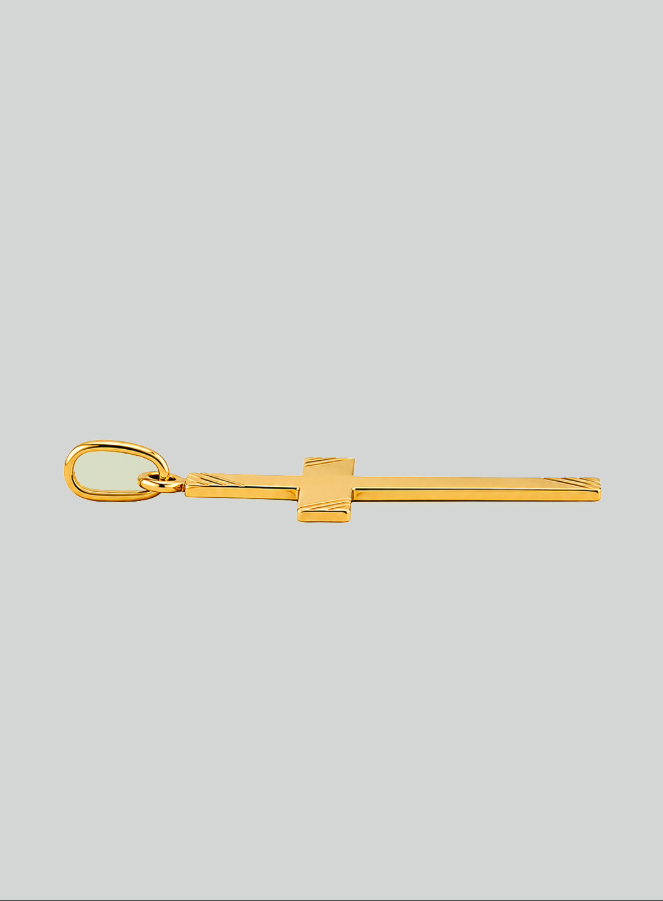 Pendentif Croix Classique Diamantée - 22mm - Or Massif 18 Carats (pic 4)