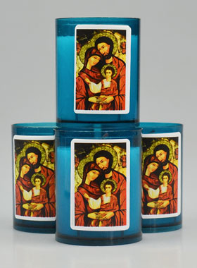 4 Bougies Veilleuses Bleue Sainte Famille (pic 1)