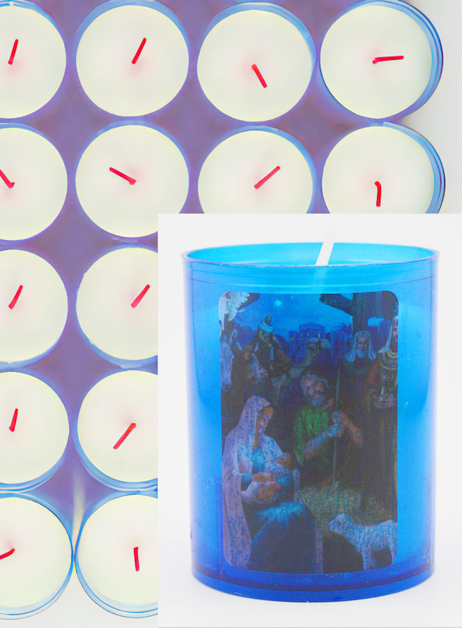10 Bougies Veilleuses de Noël Bleue - La Nativité du Christ (pic 3)
