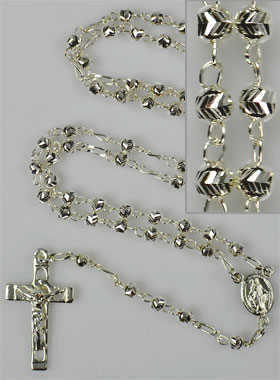 Chapelet en Argent Massif 925/1000 - Grains Brillants 3mm (pic 1)