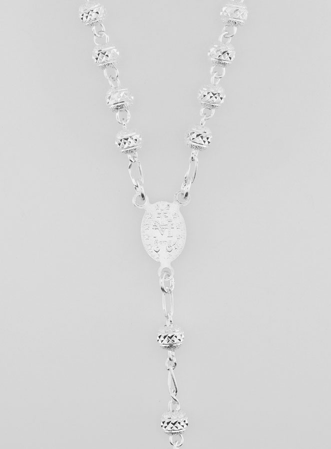 Chapelet en Argent Massif 925/1000 - Grains Brillant 4mm (pic 4)