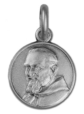 Médaille Padre Pio en Argent 925/1000 - 12 mm (pic 1)