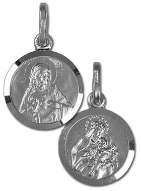 Médaille du Scapulaire en Argent Rhodié 925/1000 - 13 mm (pic 1)
