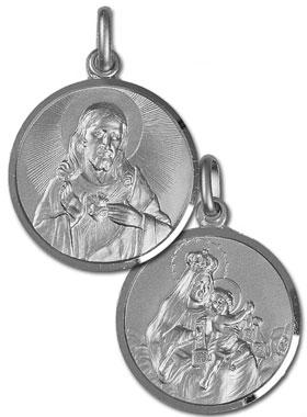 Médaille du Scapulaire en Argent Rhodié 925/1000 - 25 mm (pic 1)