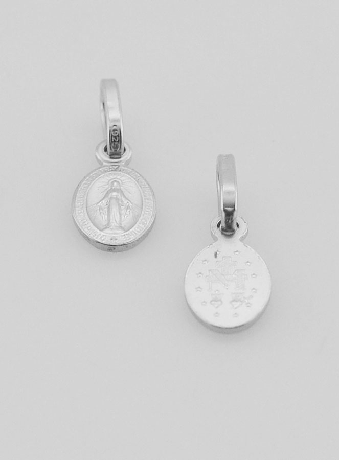 Médaille Miraculeuse en Argent Rhodié 925/1000 - 8 mm (pic 2)