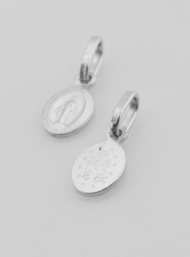 Médaille Miraculeuse en Argent Rhodié 925/1000 - 8 mm (pic 4)