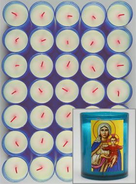 10 Bougies Veilleuses Notre Dame du Rosaire Bleue (pic 1)