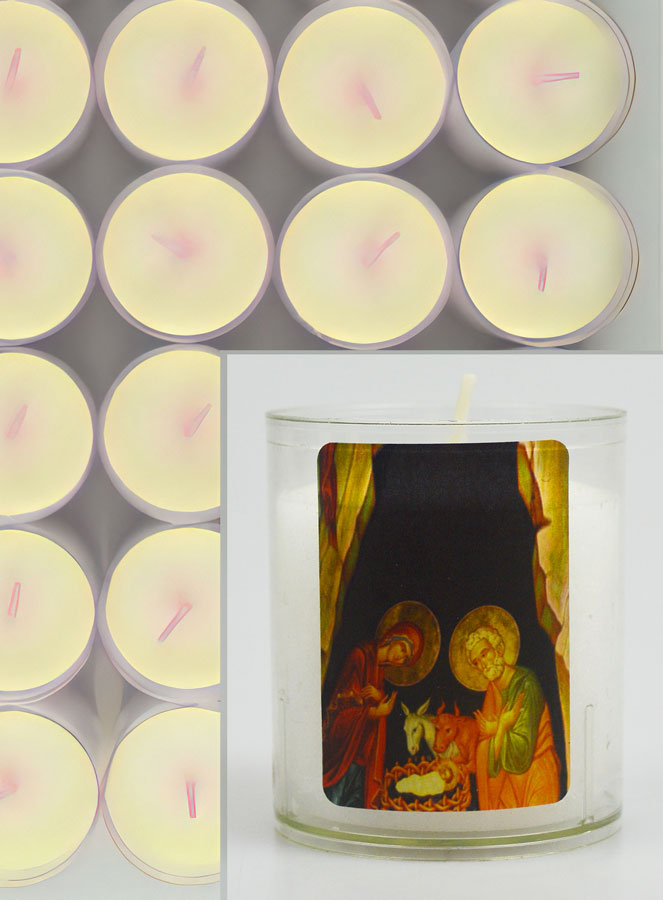48 Bougies Veilleuses de Noël Blanche - La Nativité (pic 3)