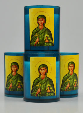 4 Bougies Veilleuses Sainte Marie-Madeleine - Bleue (pic 1)