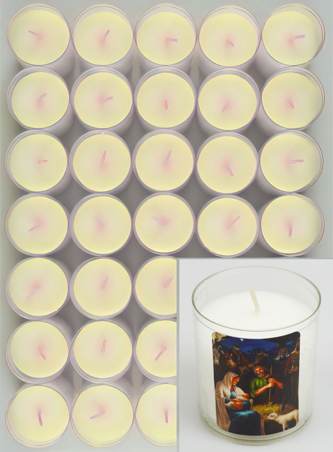 24 Bougies Veilleuses de Noël Blanche - La Nativité du Christ (pic 2)