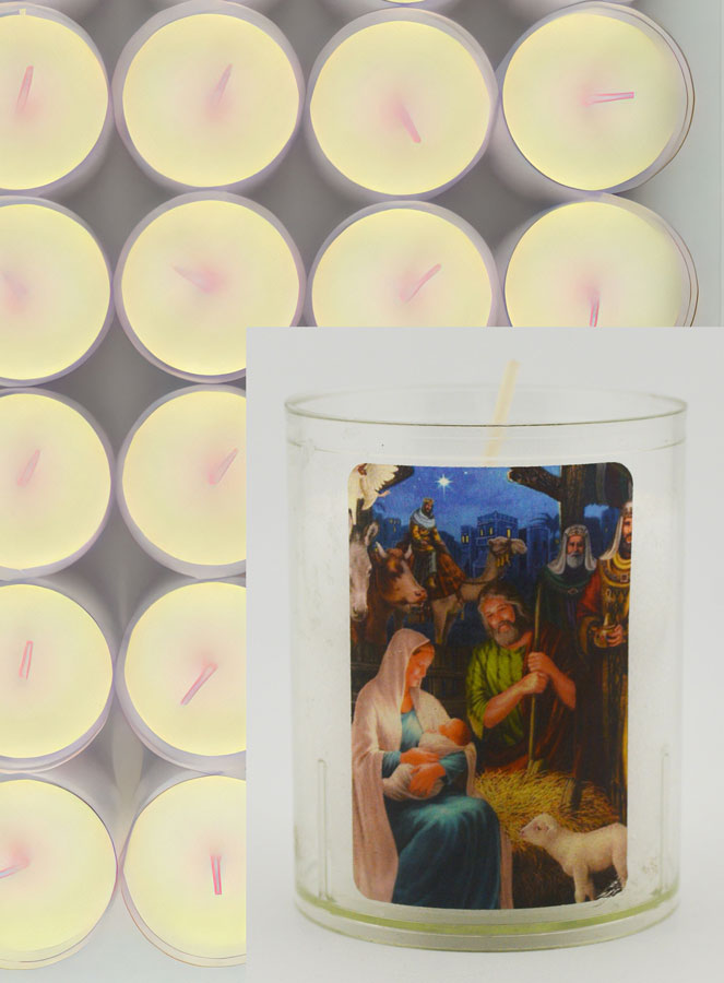 48 Bougies Veilleuses de Noël Blanche - La Nativité du Christ (pic 3)