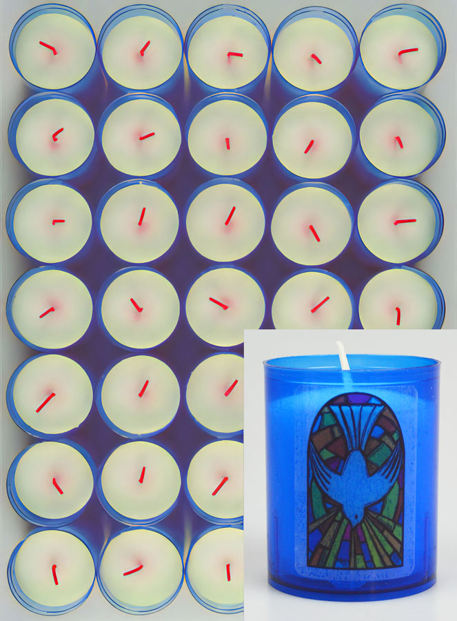 24 Bougies Veilleuses Saint Esprit de Paix - Bleue (pic 1)