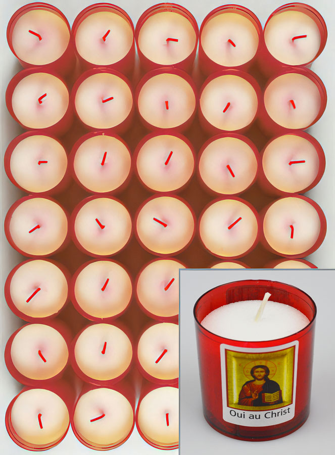 24 Bougies Veilleuses Christ Pantocrator - Rouge (pic 2)