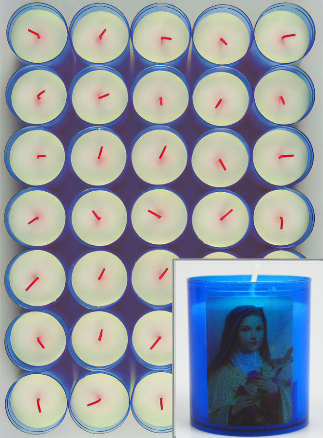 24 Bougies Veilleuses Sainte Thérèse de l'Enfant Jésus - Bleue (pic 1)