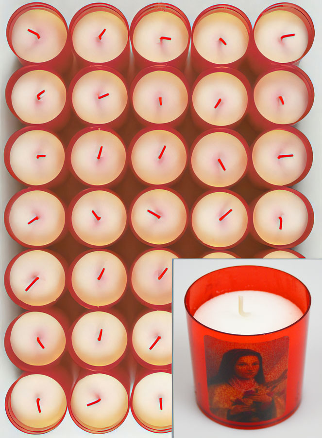 24 Bougies Veilleuses Sainte Thérèse de l'Enfant Jésus - Rouge (pic 2)