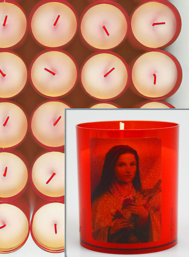 24 Bougies Veilleuses Sainte Thérèse de l'Enfant Jésus - Rouge (pic 3)